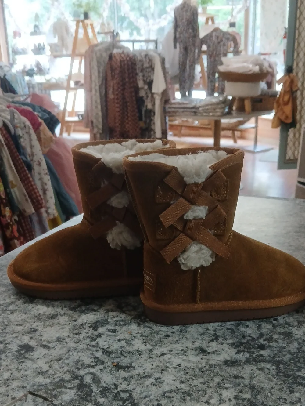 Koolaburra By Ugs Kids Brown Faux-Shearling  Boots Sz 7